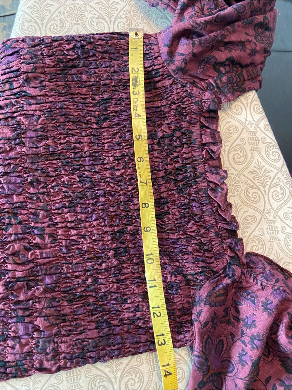 Free People Smock It Too Me Smocked Mini Dress Balloon Sleeves Bodycon Small S - Picture 3 of 14